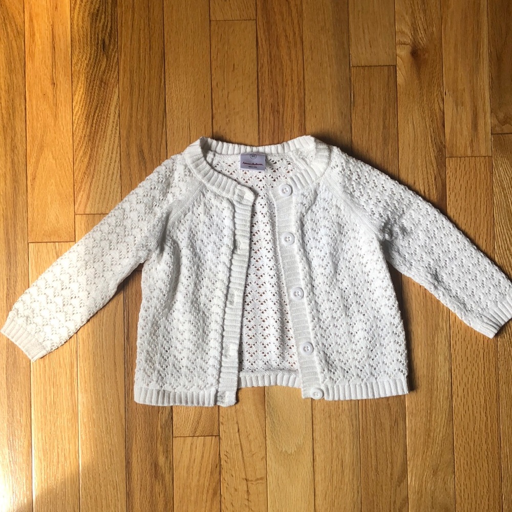 80 cm Hanna Andersson white cardigan sweater